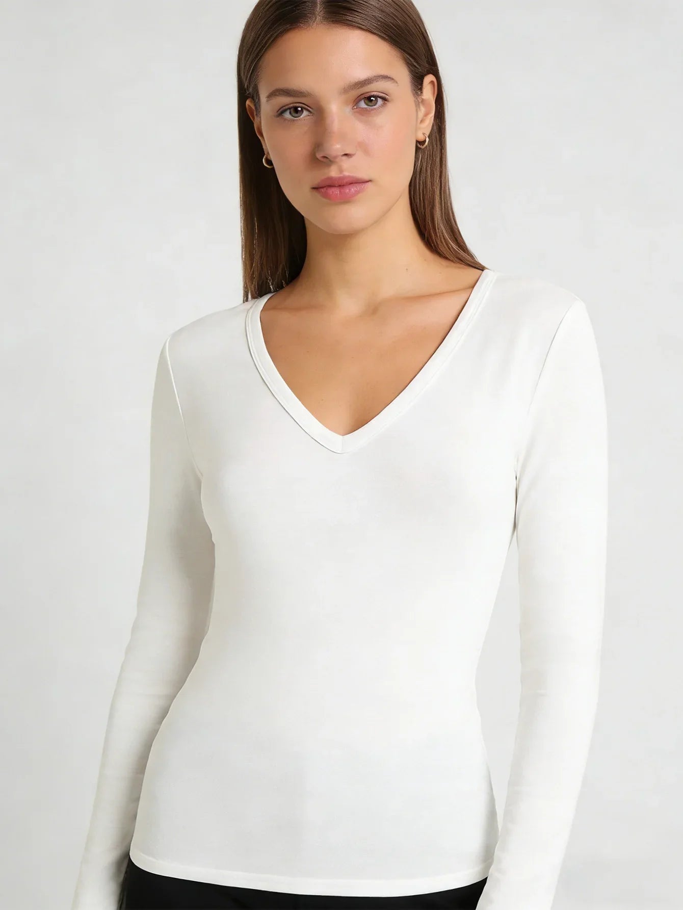2026 nouveau T-shirt à manches longues de couleur unie, avec un design texturé, une texture douce et une apparence à la mode