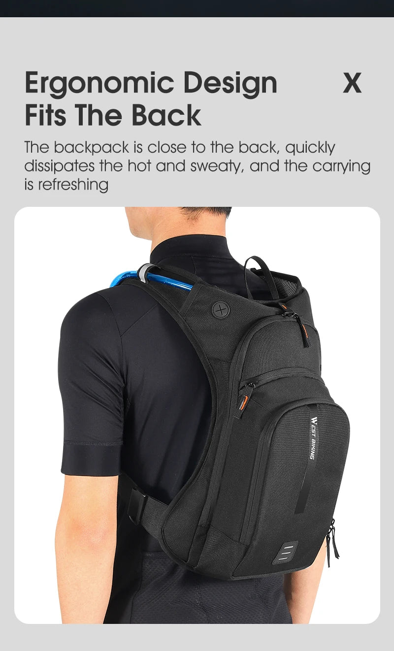 WEST BIKING 10L sac à dos de cyclisme ultraléger sangle ergonomique sac de vélo de route vtt avec sac à eau sac d'escalade de randonnée en plein air