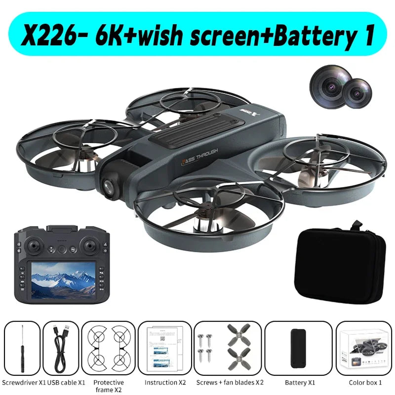 Mini drone professionnel 4K — hélicoptère RC, avion avec écran, quadricoptère, jouet cadeau enfants