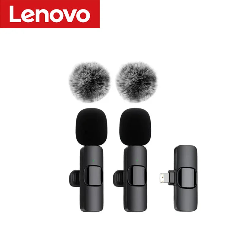 Micrófono Lavalier Inalámbrico Portátil Lenovo Mini para Transmisiones en Vivo, Videojuegos, Grabación de Audio y Video, iPhone, Android