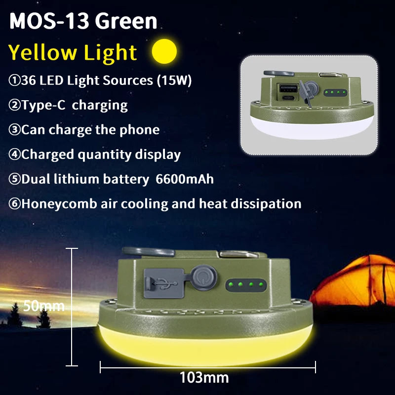 MOSLIGHTING 9900mAh Rechargeable lumière puissante lanterne de Camping avec aimant lumière forte lampe de poche Portable lampe de tente LED de travail