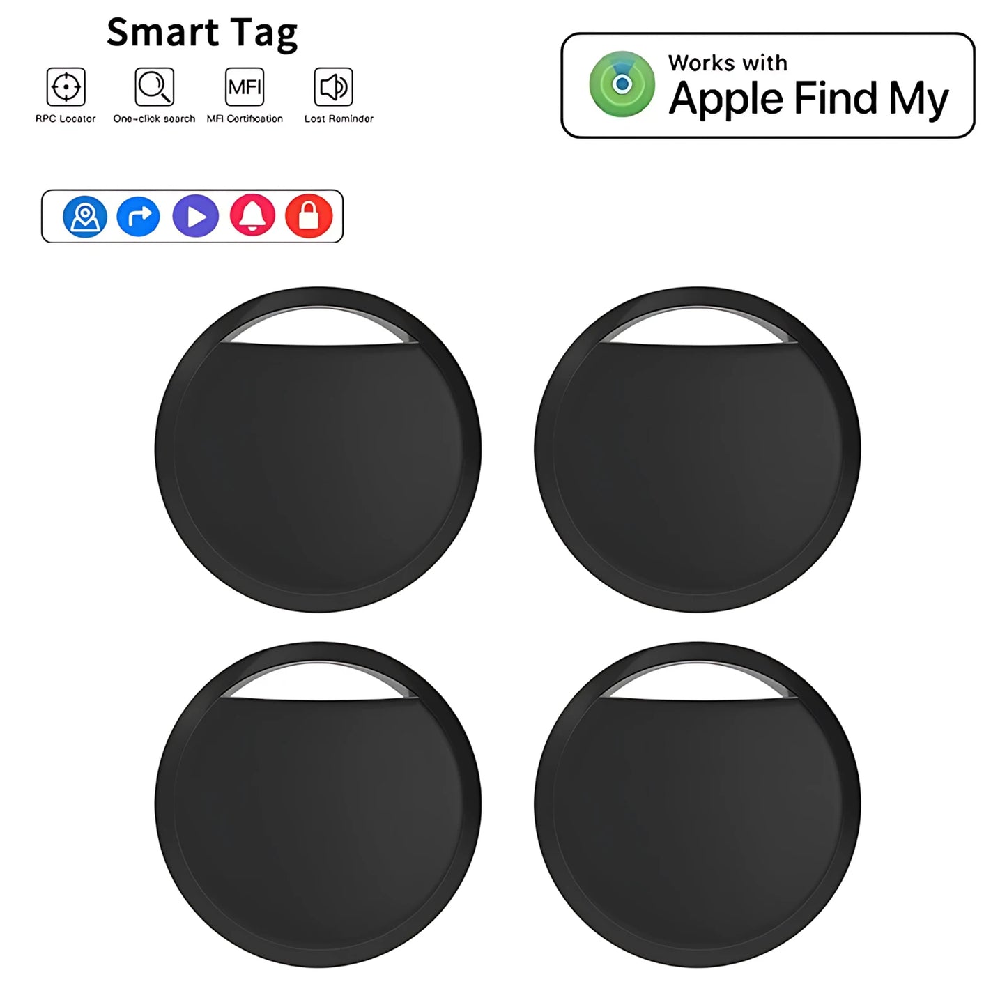 Mini Bluetooth Smart GPS Tracker, works with Find My App iTag, Anti-loss Reminder Device, MFI Rated Locator, Car Key, Kids Pet Finder