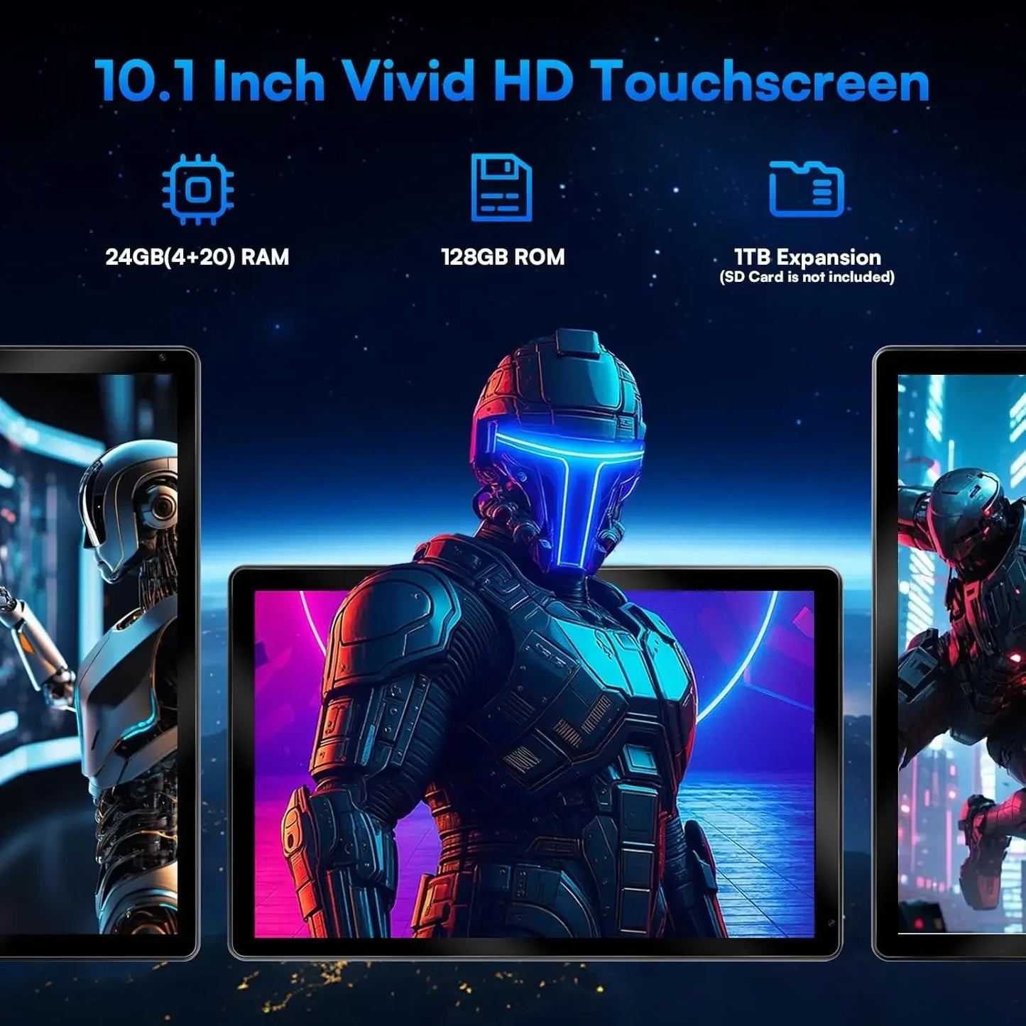 Tablet URAO de 10 pulgadas Android 15, 8 núcleos, 24 GB + 128 GB, ampliación de 1 TB, WiFi 6, 5 MP+8 MP, lápiz óptico, teclado, ratón, auriculares, juego de PC PAD
