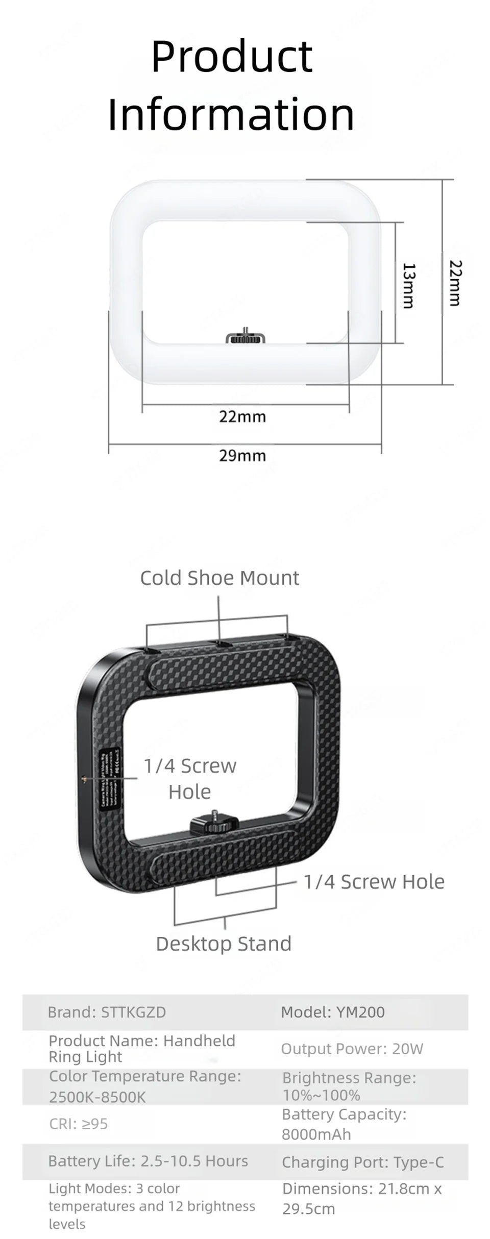 Anneau lumineux LED Portable, nouvelle lampe de photographie d'éclairage de Cage de lapin pour diffusion en direct Mobile, décoration lumineuse pour Selfie