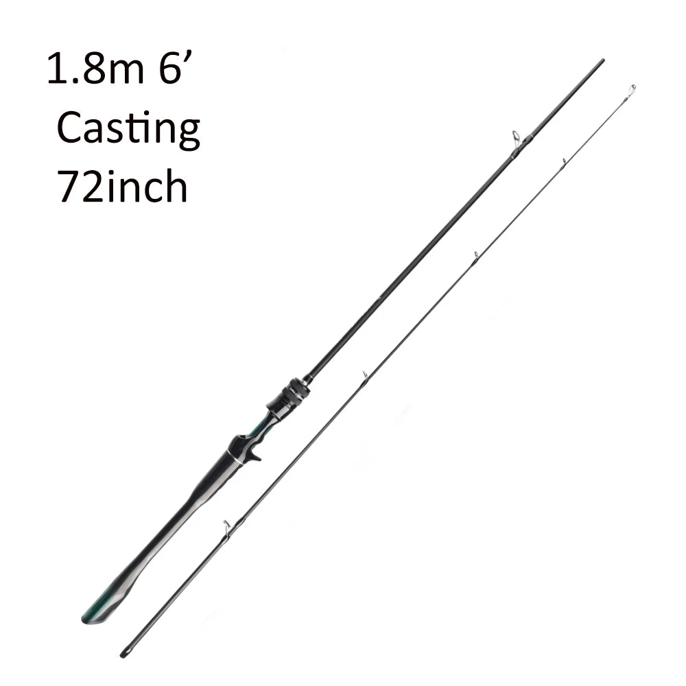 FISHINGFANS ORCA lumière moyenne ML puissance haute teneur en carbone mer eau douce basse conique arrondi côtelé tige de pêche en croisement