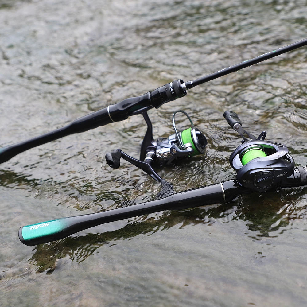 FISHINGFANS ORCA lumière moyenne ML puissance haute teneur en carbone mer eau douce basse conique arrondi côtelé tige de pêche en croisement