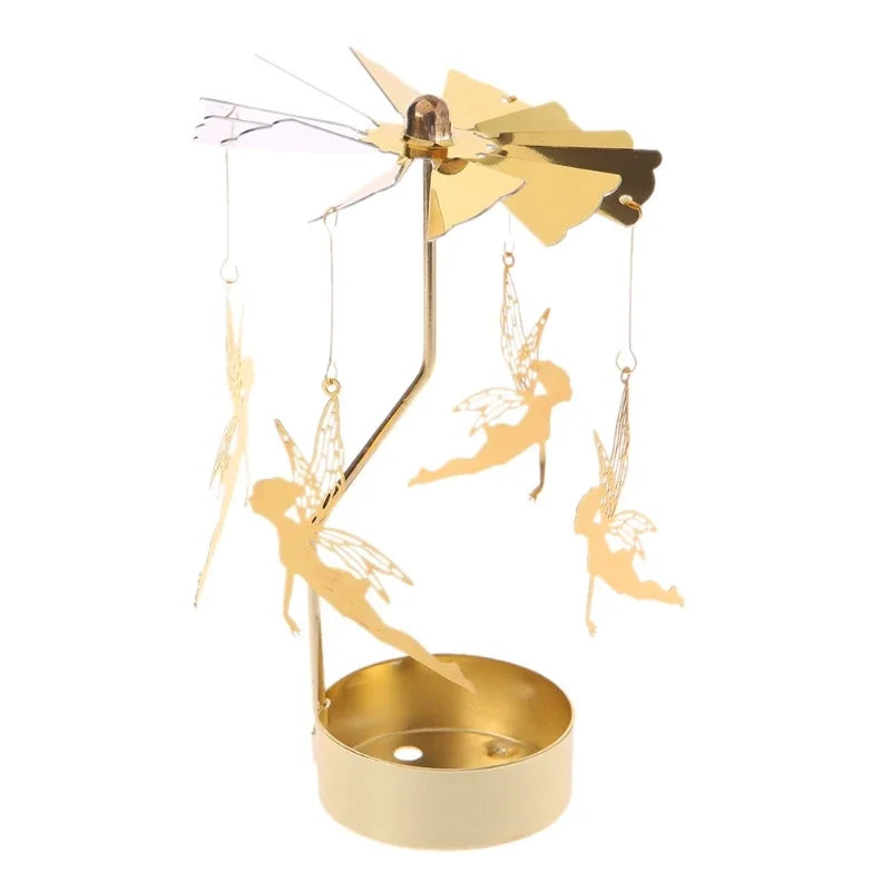 1pc Hot Metal Rotating Candle Holder, Christmas Rotary Candle Holder, Dinner Wedding Party Candlestick, Gift Decoration