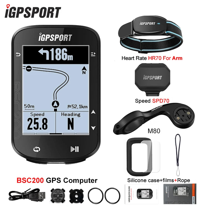 Ordinateur de vélo GPS sans fil — compteur de vitesse numérique, navigation route, chronomètre, odomètre