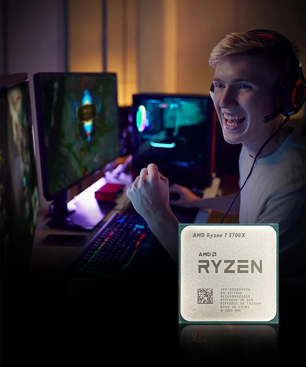 Nouveau processeur de jeu AMD Ryzen 7 5700X 8 cœurs 16 threads AM4 Applicable à B550 3.4GHz 65W 7NM L3 = 32M R7 5700X DDR4 sans ventilateur