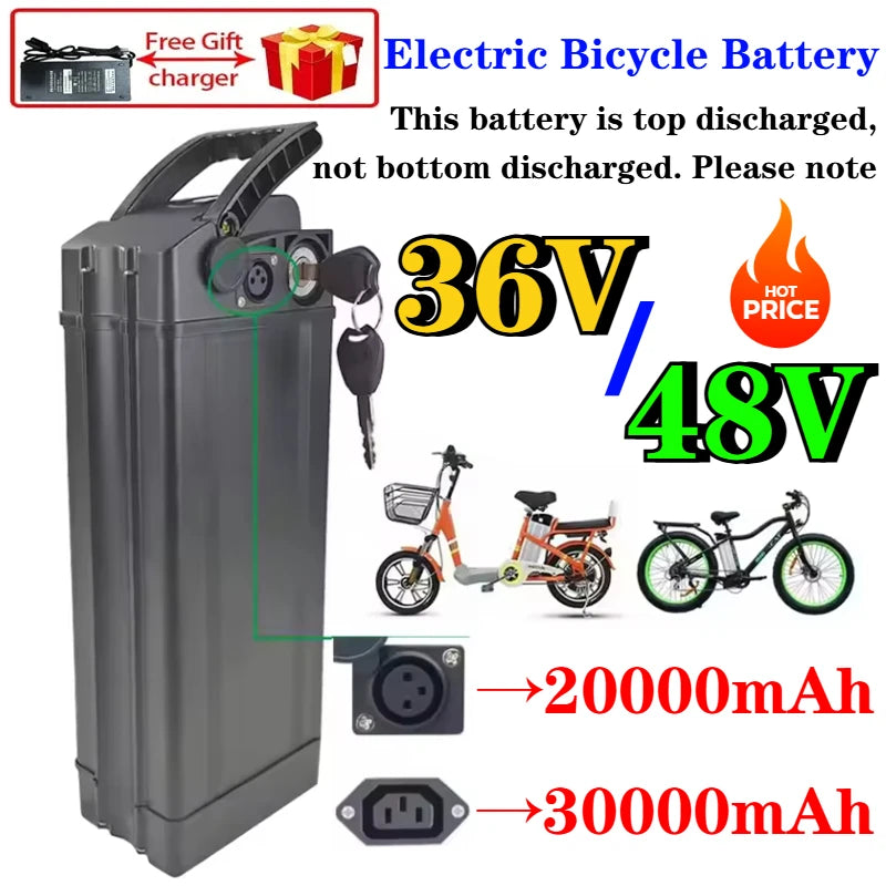 Batterie Vélo Électrique 36V/48V/52V 20Ah/30Ah — Haute Capacité 18650 500-3000W