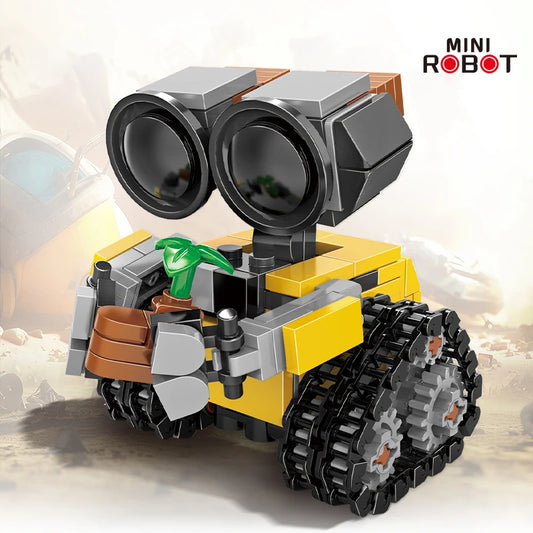 Mini Space Robot MOC, Building Bricks, Toys, Tracked Bot Model, Classic Movie, Sci-Fi Blocks, Dolls, Gifts for Kids and Adults, 217 pieces