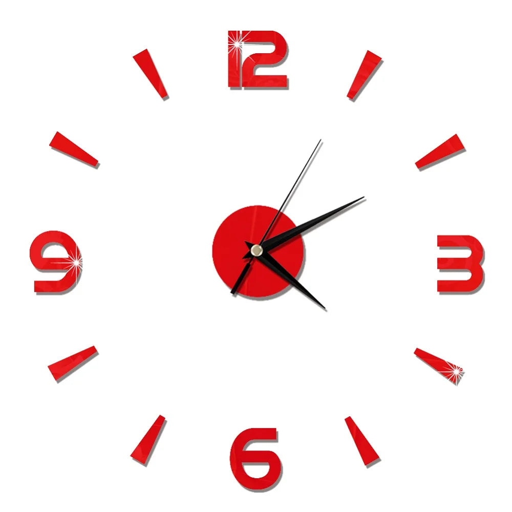 Creative Frameless Wall Clock, Silent Wall Sticker for Home, Acrylic Mirror Sticker, Wall Decor for Living Room and Office, DIY