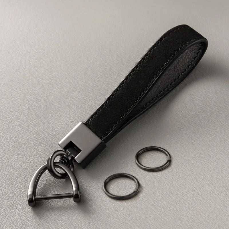 Porte-clés pour hommes et femmes, pendentifs de clé de voiture en cuir de vache avec couche supérieure, porte-clés en cuir véritable, cadeaux d'affaires