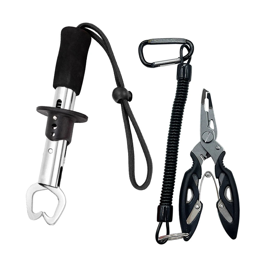 Stainless Steel Fishing Pliers, 21/17cm, Multifunctional Fish Controller Set, Spinning/Considering Fish, Fishing Gear