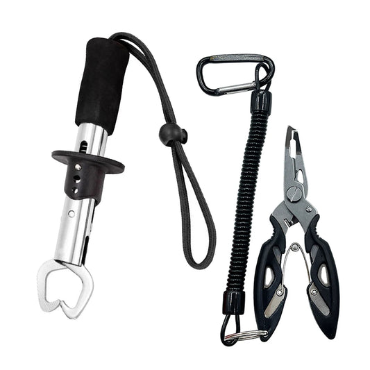 Stainless Steel Fishing Pliers, 21/17cm, Multifunctional Fish Controller Set, Spinning/Considering Fish, Fishing Gear