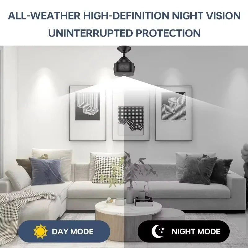 Caméra de sécurité WiFi miniature 8K — vision nocturne couleur, étanche, détection de mouvement, surveillance
