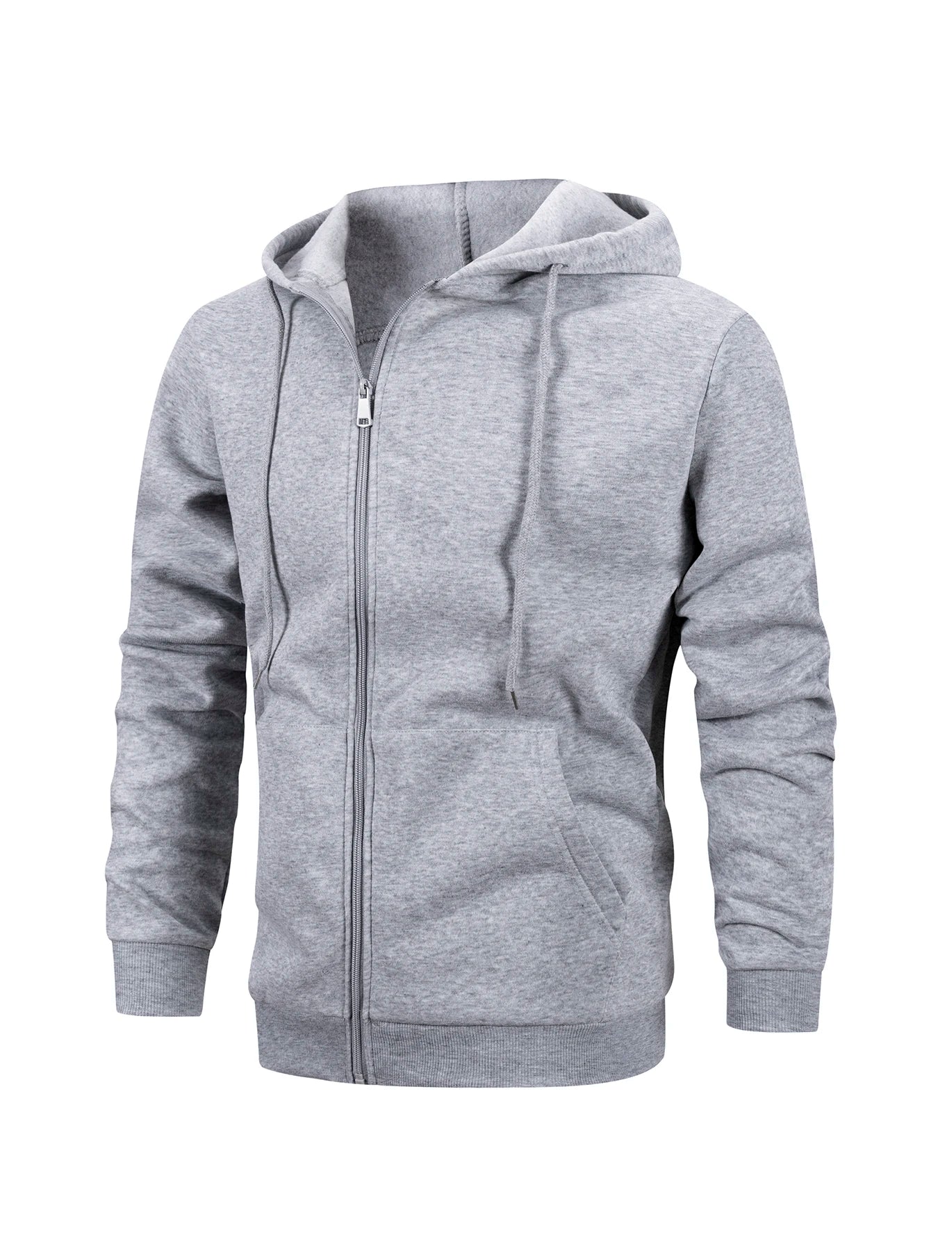 Sudadera con capucha para hombre con cremallera, para deportes al aire libre, uso diario, básica, casual, para otoño e invierno, tipo cárdigan