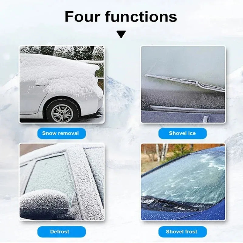 Pala de nieve multifunción para coche, 2 piezas, descongelación de parabrisas de invierno, rascador de hielo, herramientas de eliminación de nieve de vidrio, accesorios de automóvil