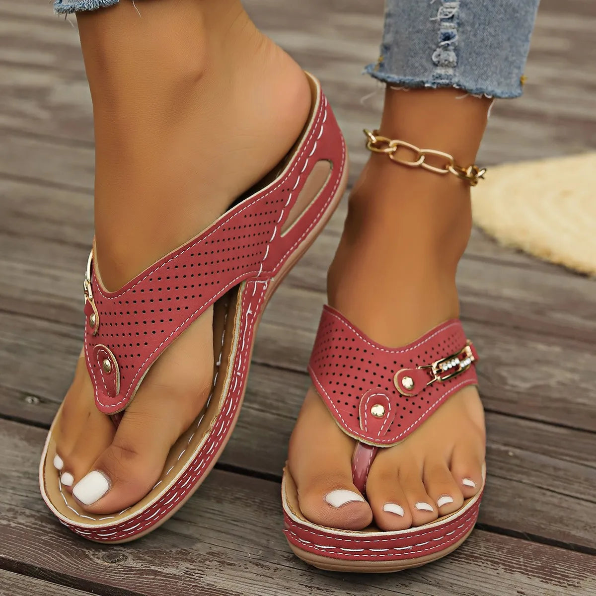 Sandales Orthopédiques Femme Soutien Voûte Plantaire — Semelle Épaisse, Plage & Quotidien