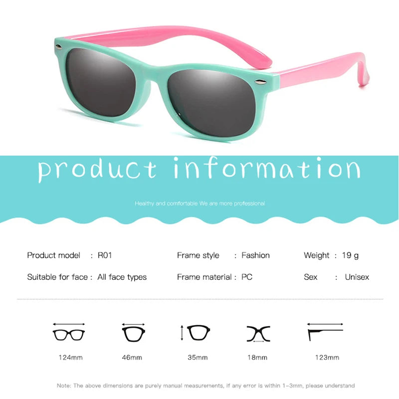 RUISIMO Gafas de sol polarizadas TR90 para niños y niñas, gafas de sol de silicona, gafas de seguridad, regalo para niños, bebés, gafas UV400