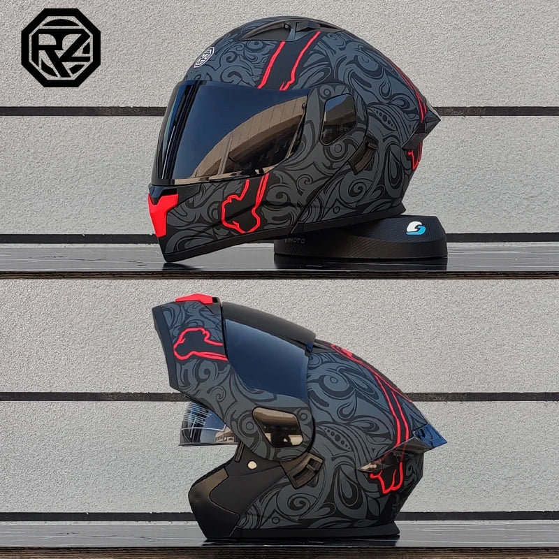 Casque moto intégral double lentille modulaire rabattable — homme, femme, mode, Motocross
