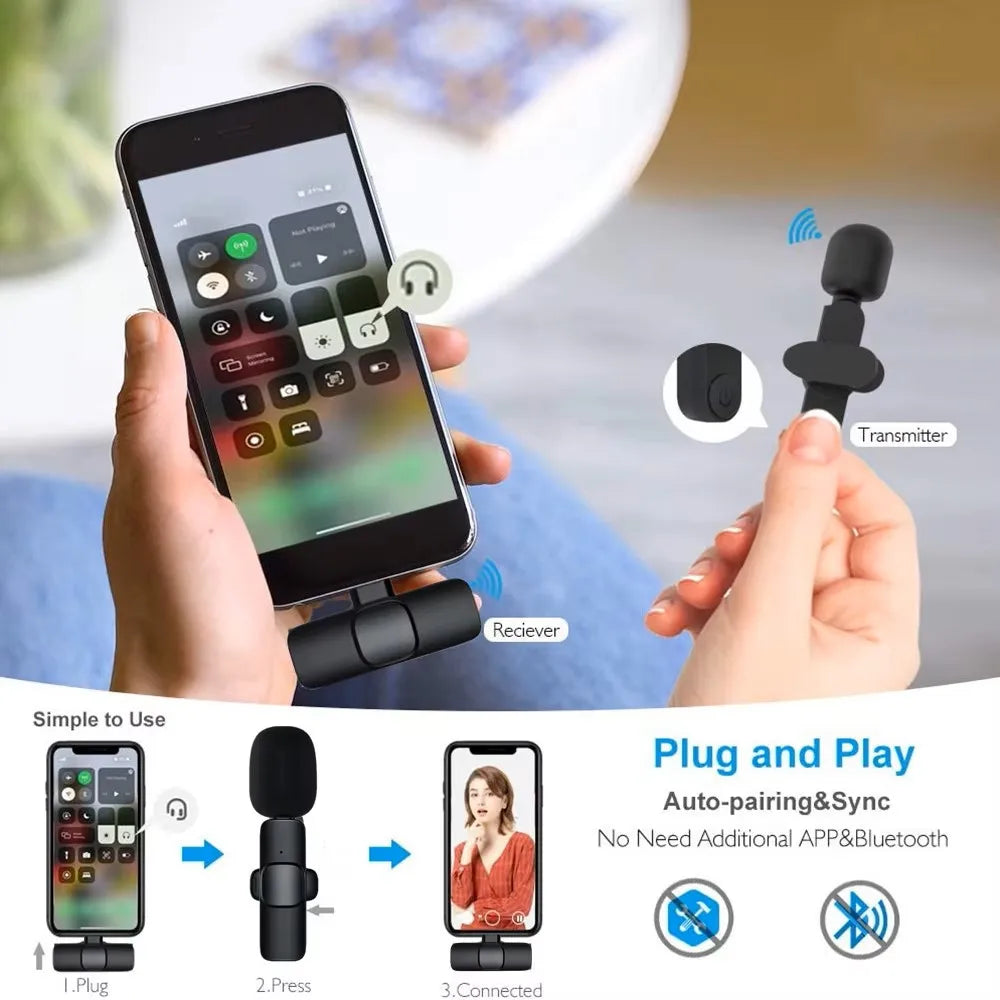 Micro Lavalier Sans Fil Mini — Gaming, Streaming, Enregistrement Audio/Vidéo, Smartphone