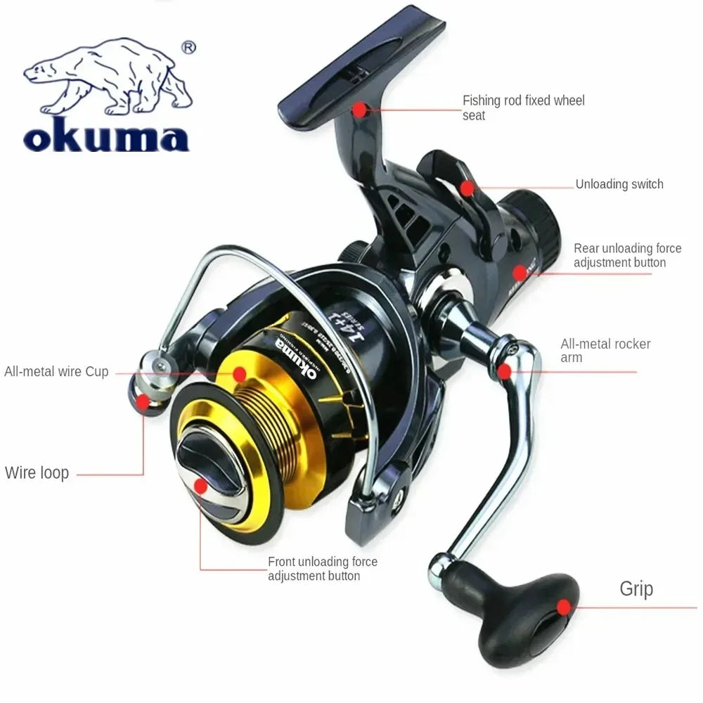Okuma – moulinet de pêche rotatif avec tasse en métal, charge maximale de 22KG, adapté au modèle 3000 à 8000