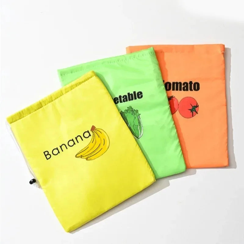 Bouche Conservation Isotherme Réutilisable — Bananes Laitues Légumes Fermeture Cordon