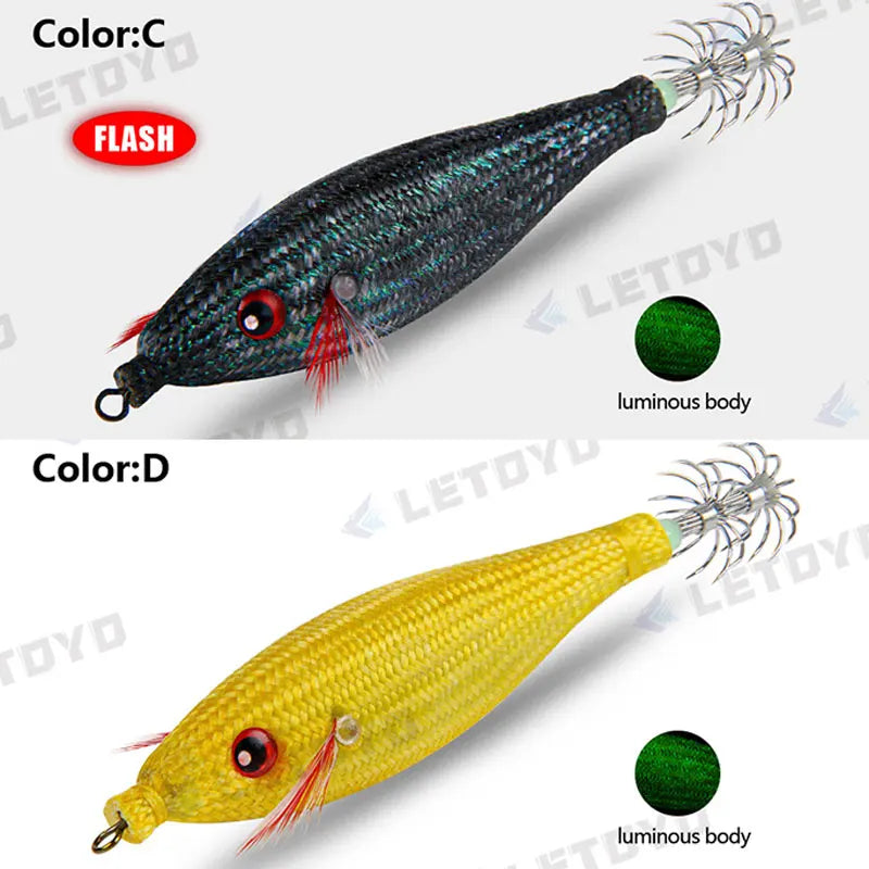 Accessoires de pêche 78Mm 10G, gabarit de calmar flottant, leurre de pêche au gabarits, crochet de calmar artificiel en plastique pour outils de pêche en bateau de mer