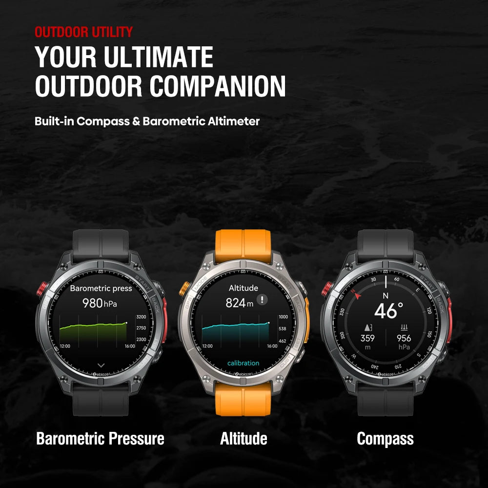 Nuevo 2025 Zeblaze Stratos 4 GPS Smartwatch 1.43 "AMOLED Pantalla Brújula Altímetro Barométrico Linterna Llamada de voz Reloj inteligente