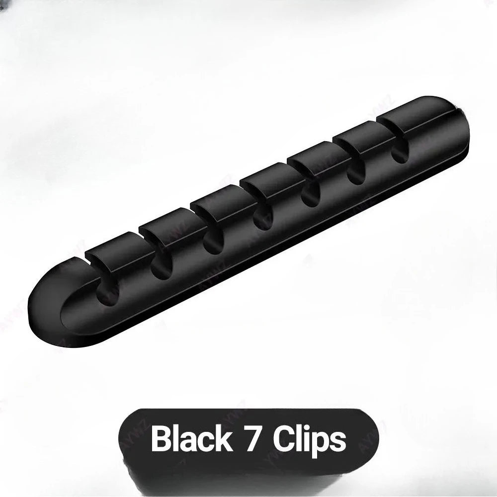 Clips en gros support de câble pour souris, organisateur de fil d'écouteur, organisateur de câble, enrouleur de câble USB en Silicone, gestion de bureau bien rangée