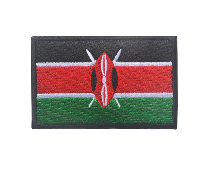 Bandera de África 3D Egipto Kenia Argelia Nigeria Angola Túnez Marruecos Sudán Malta Namibia Ghana Mozambique Banderas Parches bordados