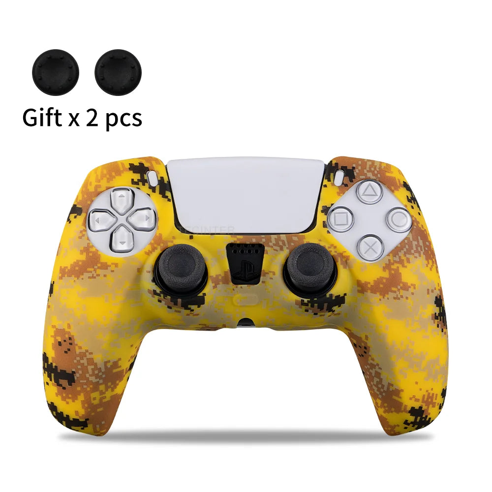 Funda protectora de silicona para controlador de PS5, accesorios de controlador de PS5, estuche de goma para controlador de PS5 Slim, JoysUniverse, tapas de agarre para pulgar