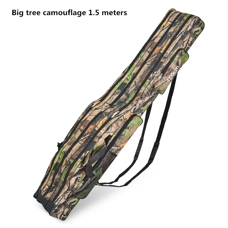 Sac de pêche en mer à grand ventre à trois couches, sac de canne à pêche à double épaule, trousse à outils pour le stockage extérieur, 1.2m, 1.5m