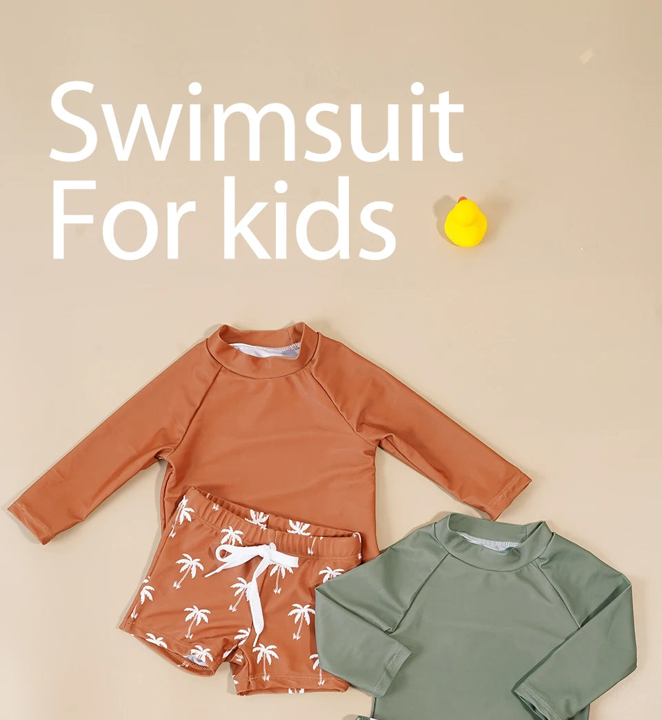 Elinfant été bébé garçons fille à manches longues maillot de bain à la mode mignon piscine maillots de bain