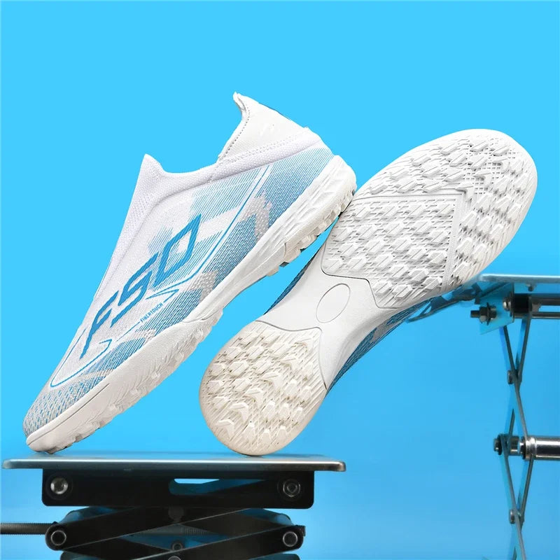 qztzx Chaussures de Football FG Homme Cuir Verni Montantes — Crampons Longs, Professionnel EU 31–48