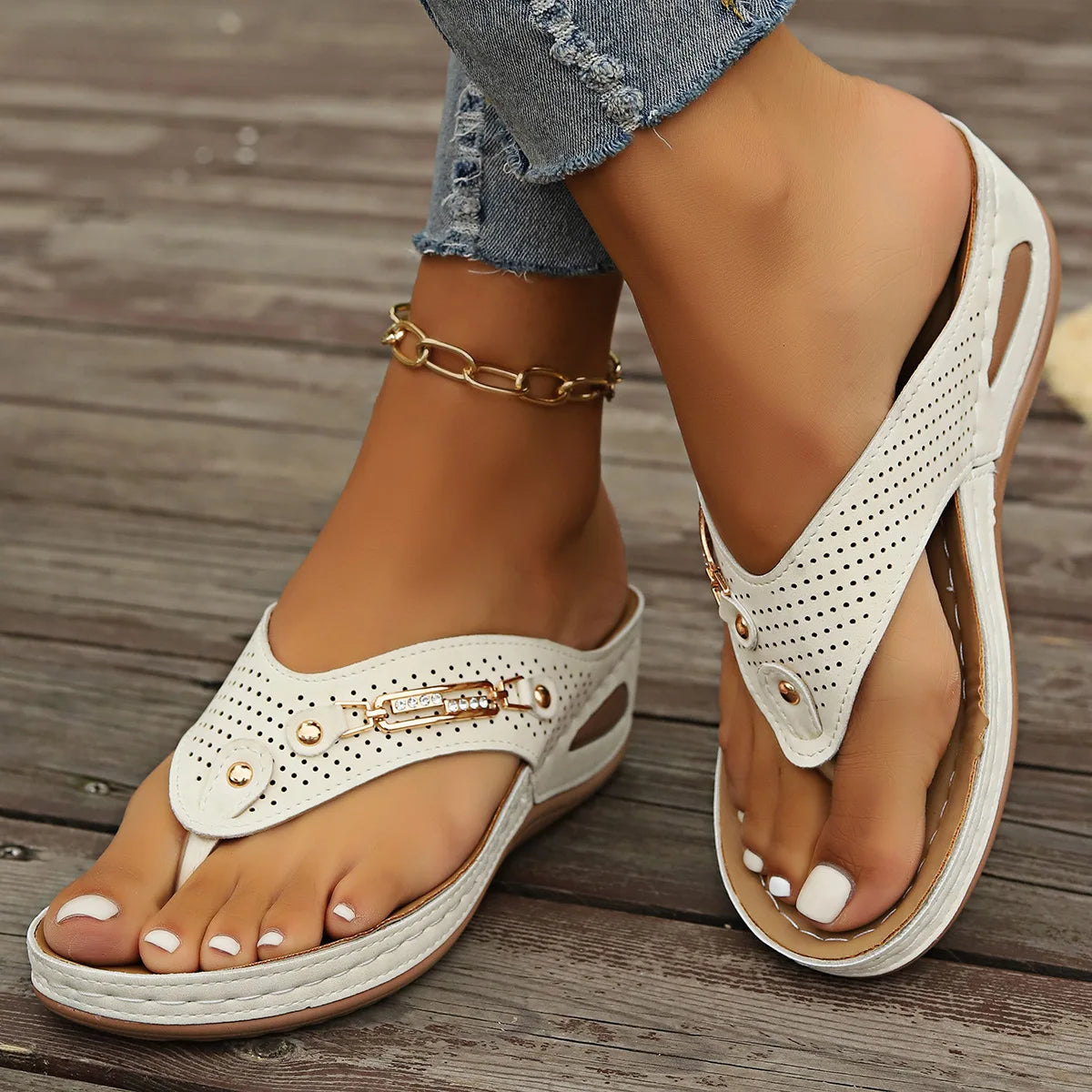 Sandales Orthopédiques Femme Soutien Voûte Plantaire — Semelle Épaisse, Plage & Quotidien