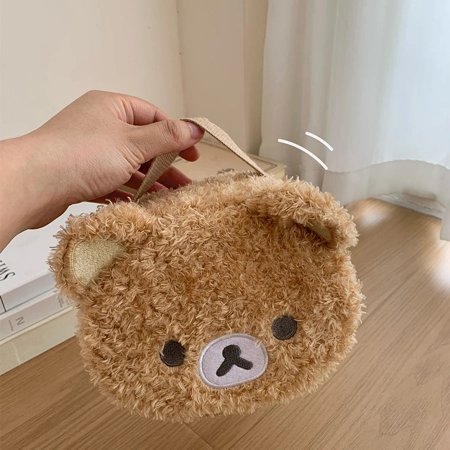 Estuche de maquillaje de felpa, neceser de oso casual, bolsa de almacenamiento de joyas para mujer, organizador de bolsos para niñas, regalo, ofertas especiales