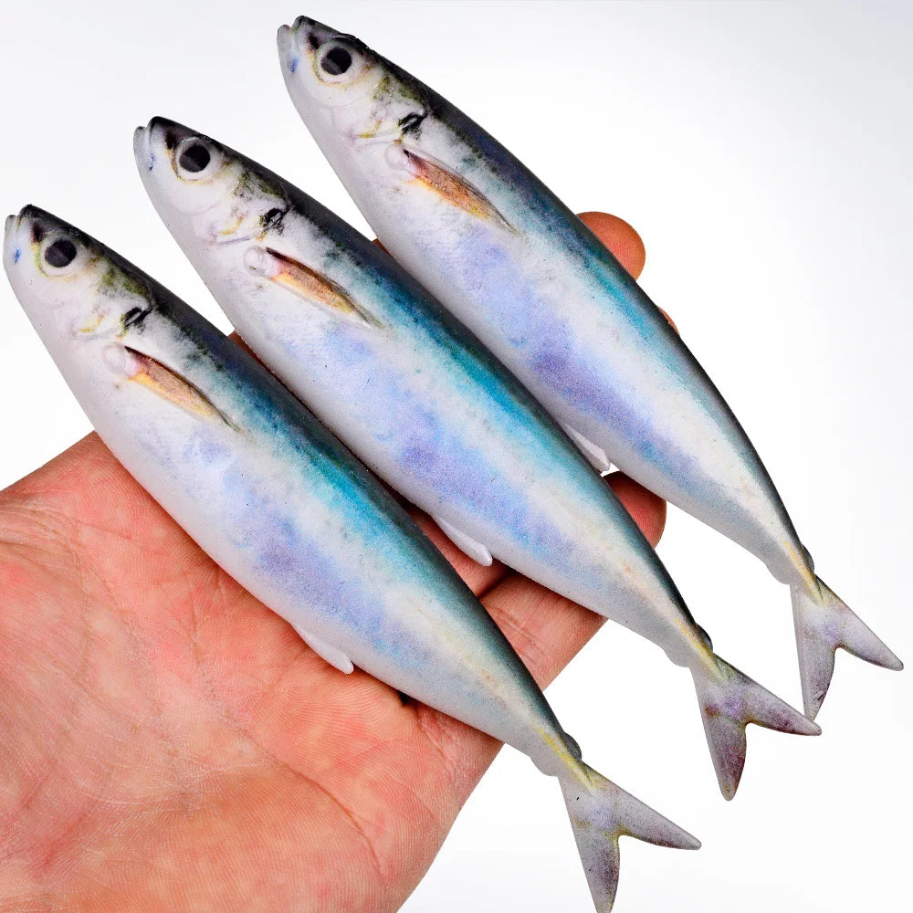 Leurres Souples Grande Taille — Lot de 3 Appats Pêche