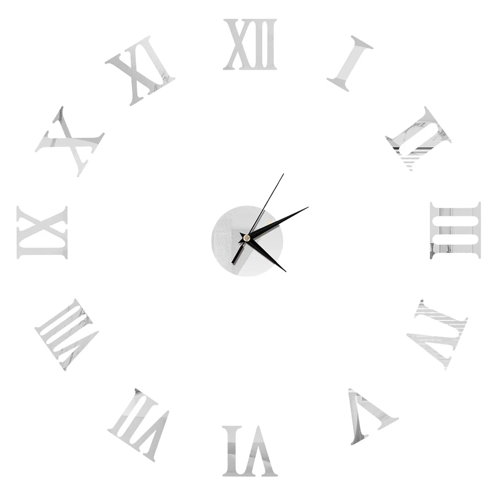 Creative Frameless Wall Clock, Silent Wall Sticker for Home, Acrylic Mirror Sticker, Wall Decor for Living Room and Office, DIY