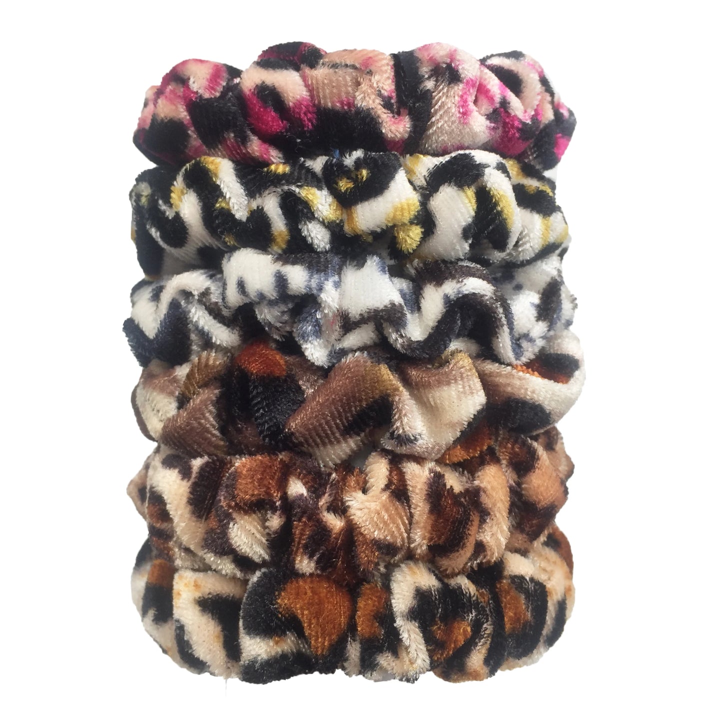 Chouchous en velours pour femmes motif léopard — élastique, bandeau cheveux, queue de cheval, 24/50/6 pièces
