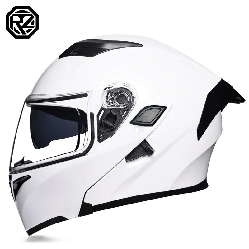 Cascos de moto ORZ doble visera, casco modular abatible aprobado por DOT, casco integral de motocicleta de carreras, casco de motocross DOT