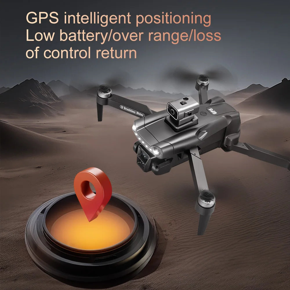 Drone GPS professionnel 4K/8K — double caméra HD, moteur brushless, 5G WiFi FPV, quadricoptère RC