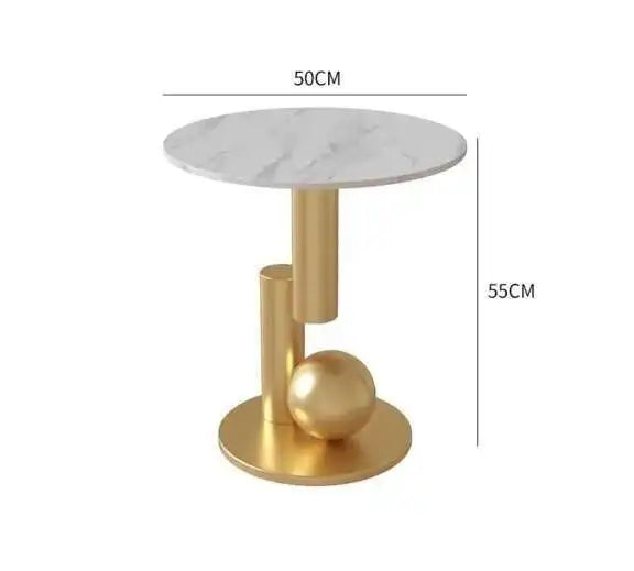 Modern coffee tables marble effect Deluxe Nordic oval white metal side table Premium Low Lounge Tables home furniture