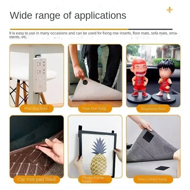 Cinta adhesiva de doble cara para baño, costura, velcro, rayas, sueños, cable, sujetadores de alfombras de coche, evaluDIY