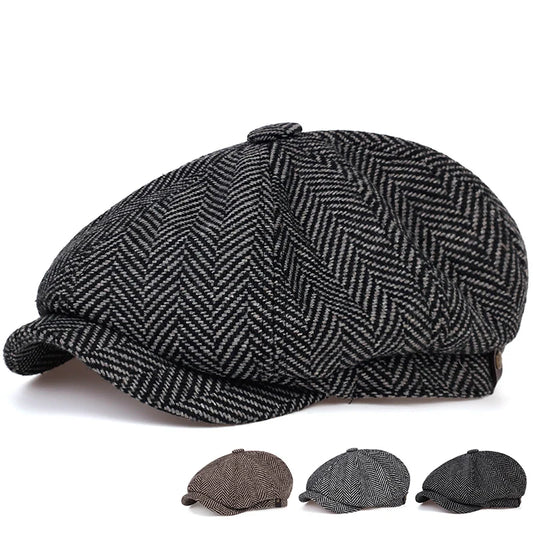 Wool Gavroche Caps Men Herringbone Flat Caps Women Men British Painter Hats Soft Autumn Winter Caps Hats Beret