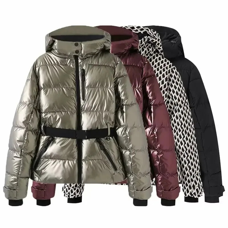 Doudoune longue impérméable pour femme — hiver 2025, manteau ample à capuche (v2)