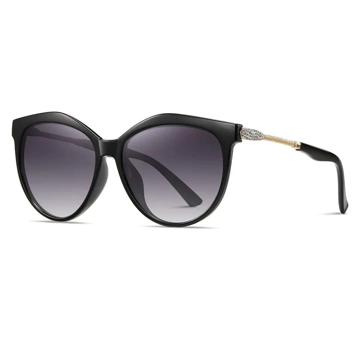 BARCUR-Gafas de sol polarizadas ojo de gato para mujer, redondas, degradadas, Oculos