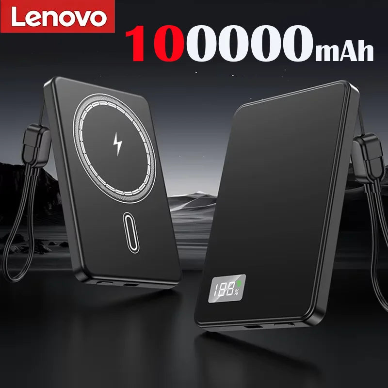 Batterie Externe Magnétique Sans Fil Ultra-Fine 500000mAh — Charge Super Rapide, Écran LED