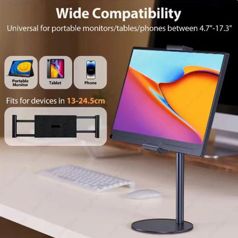 Soporte de monitor portátil Cdisplay Soporte de monitor de escritorio de altura ajustable para soporte de monitor de tableta de teléfono de 4.7 a 17.3 pulgadas